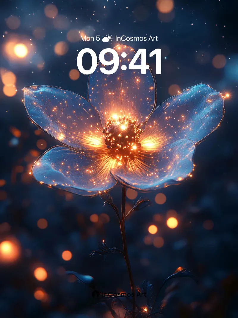 Stellar Bloom Wallpaper with Cosmic Petals