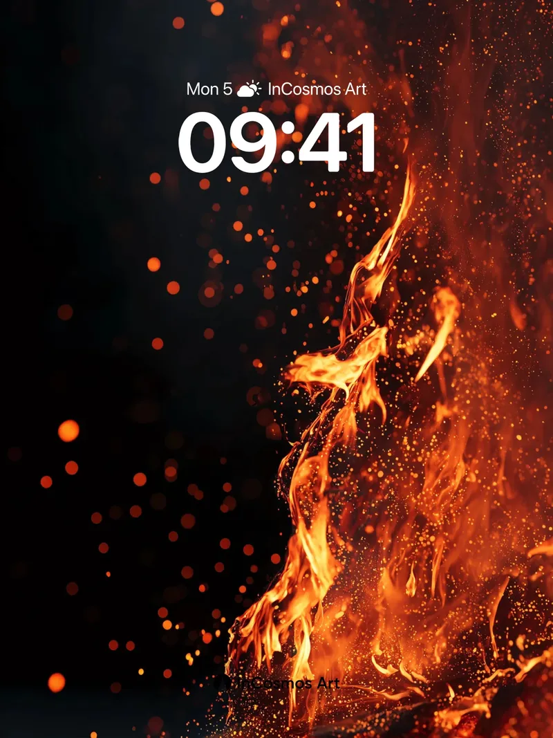 Emberstorm Wallpaper with Dancing Flames