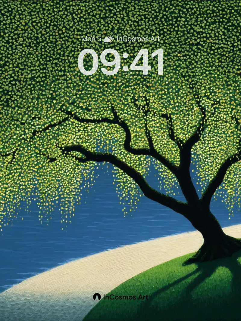 Whispering Canopy Wallpaper with Shadowed Path