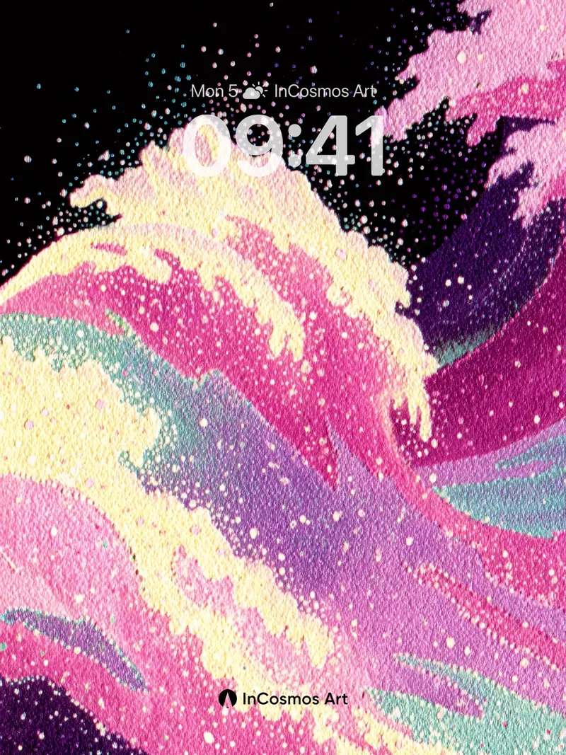 Cosmic Wave Wallpaper with Starlight Texture