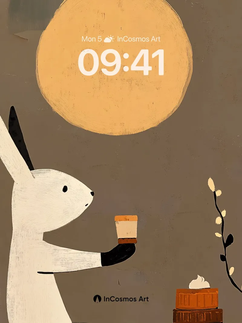 Serenity Moonlight Wallpaper with Rabbit Stillness