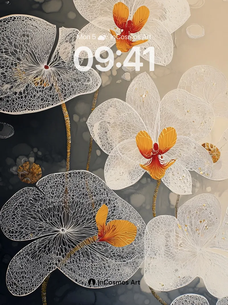 Luminous Veil Wallpaper with Ethereal Petals
