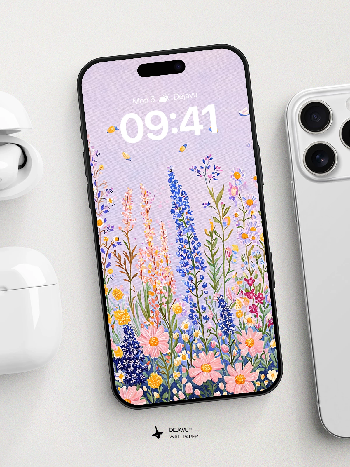 Whimsical Wildflower Meadow Wallpaper 8K for iPhone and Android