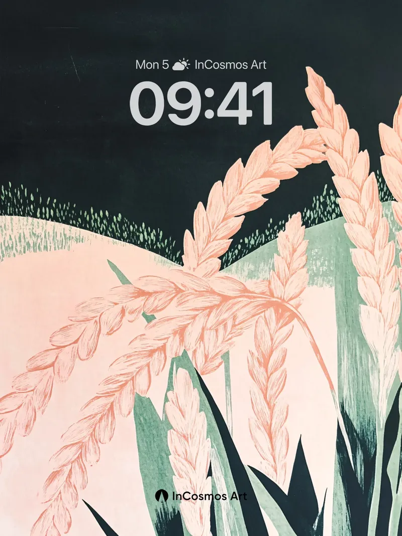 Serenity Wheatfield Wallpaper with Soft Gradient Hues
