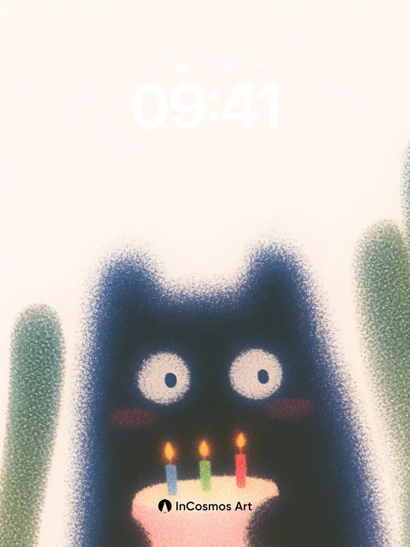 Whispering Shadow Wallpaper with Birthday Candles
