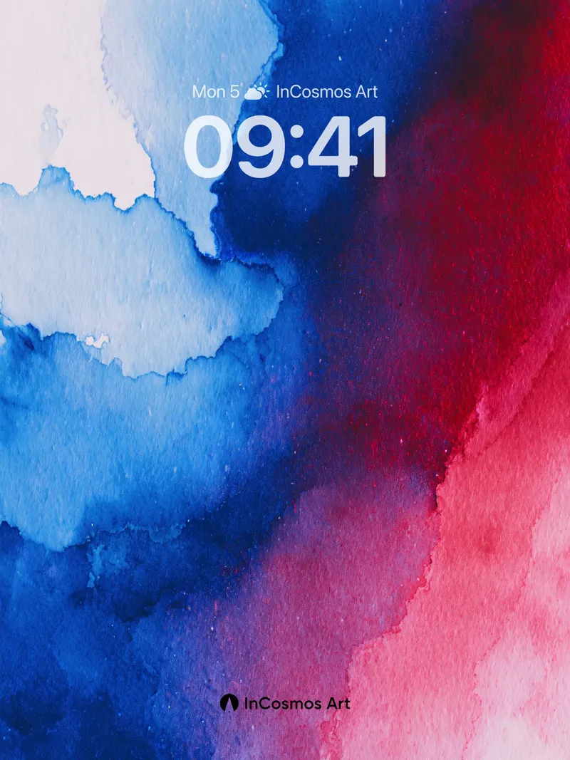 Cobalt Veil Wallpaper with Crimson Drift