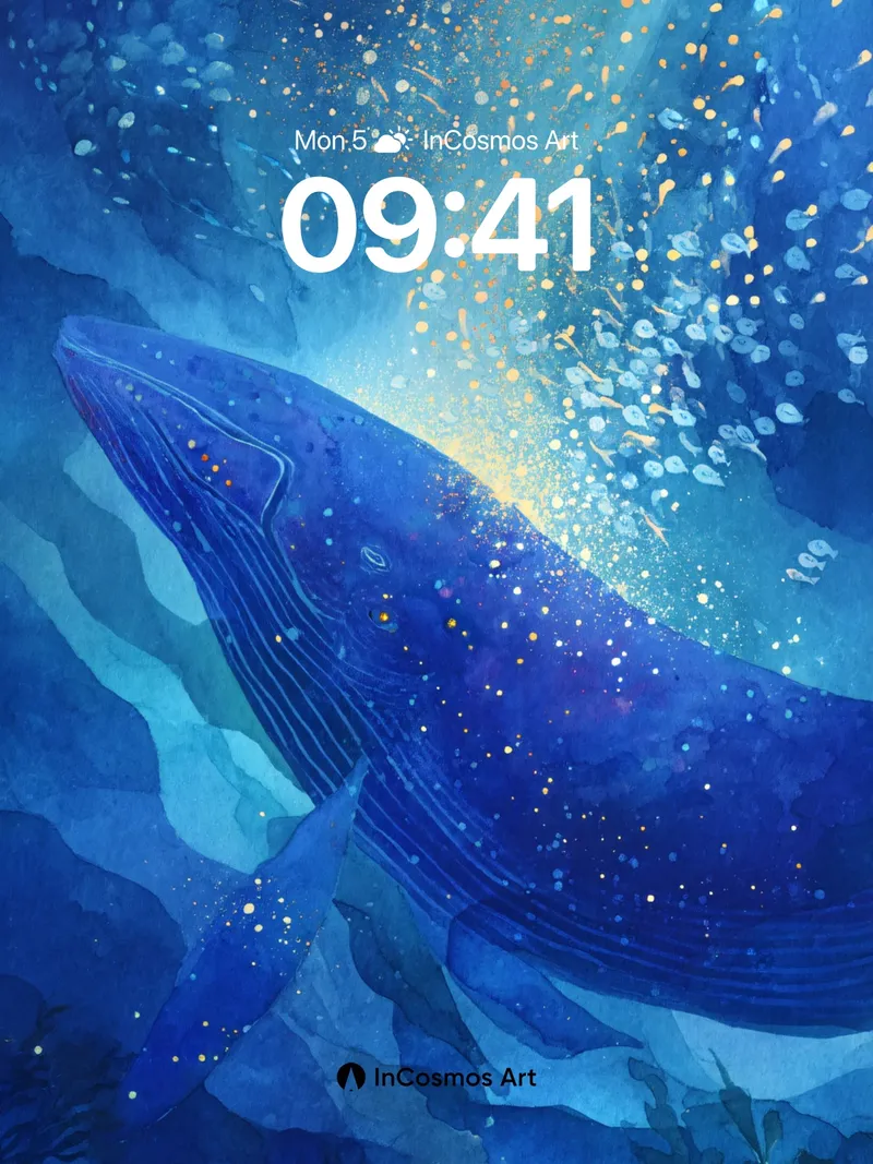 Stellar Whale Wallpaper with Cosmic Breath
