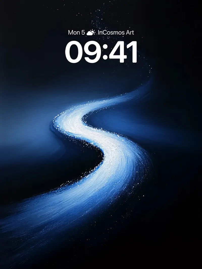 Luminous Path Wallpaper with Starlit Trails