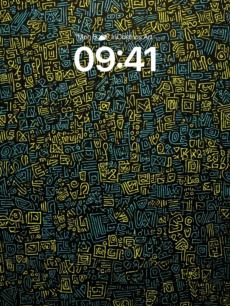 Neon Cipher Wallpaper with Glowing Symbols