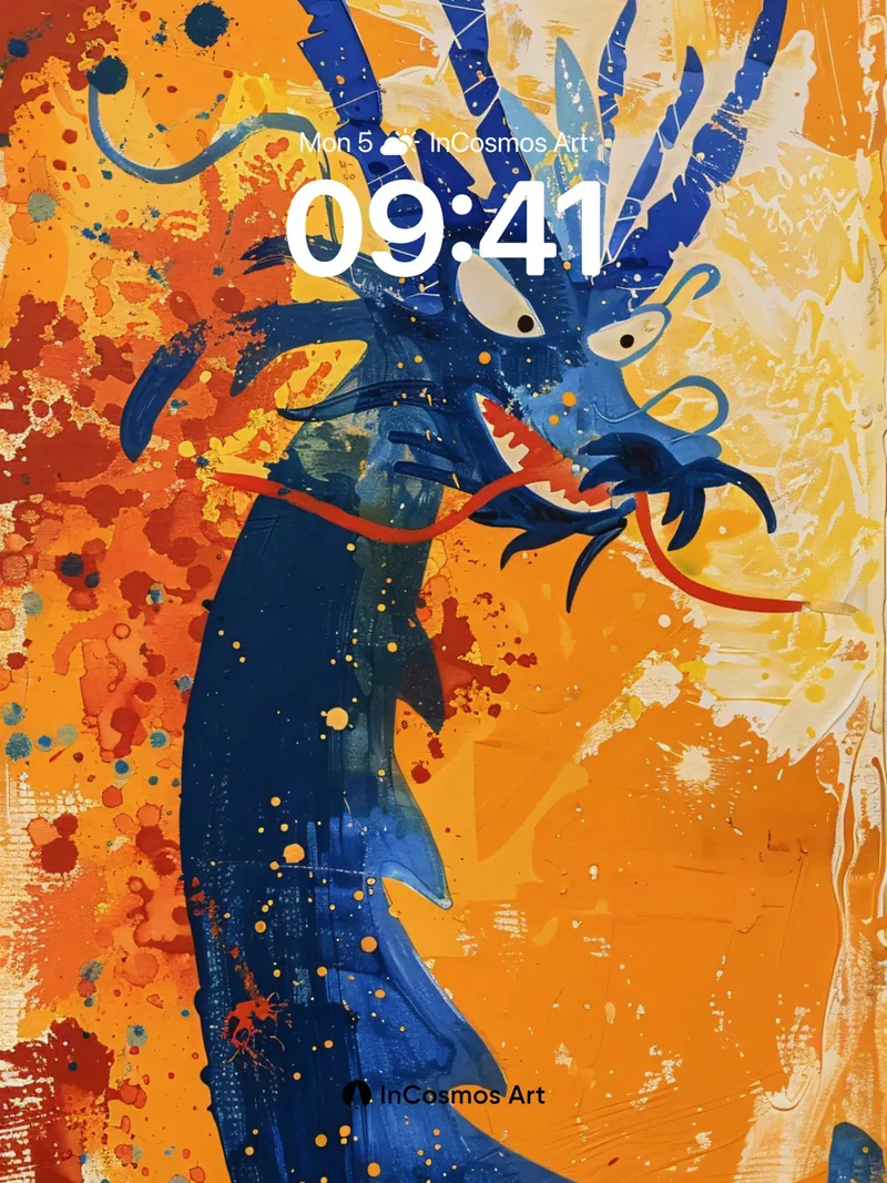 Fiery Serpent Wallpaper with Cosmic Scales