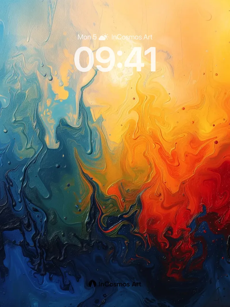 Fiery Abyss Wallpaper with Liquid Light