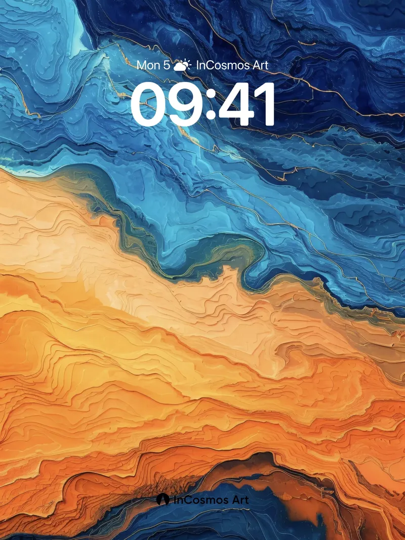 Crimson Tides Wallpaper with Golden Veins