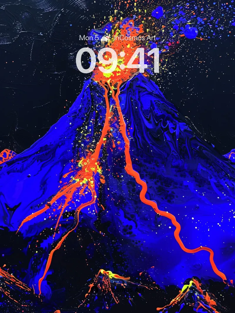 Cosmic Eruption Wallpaper in Electric Blue