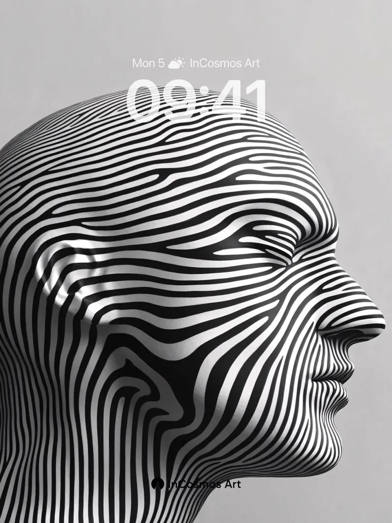 Silent Zebra Wallpaper with Flowing Lines