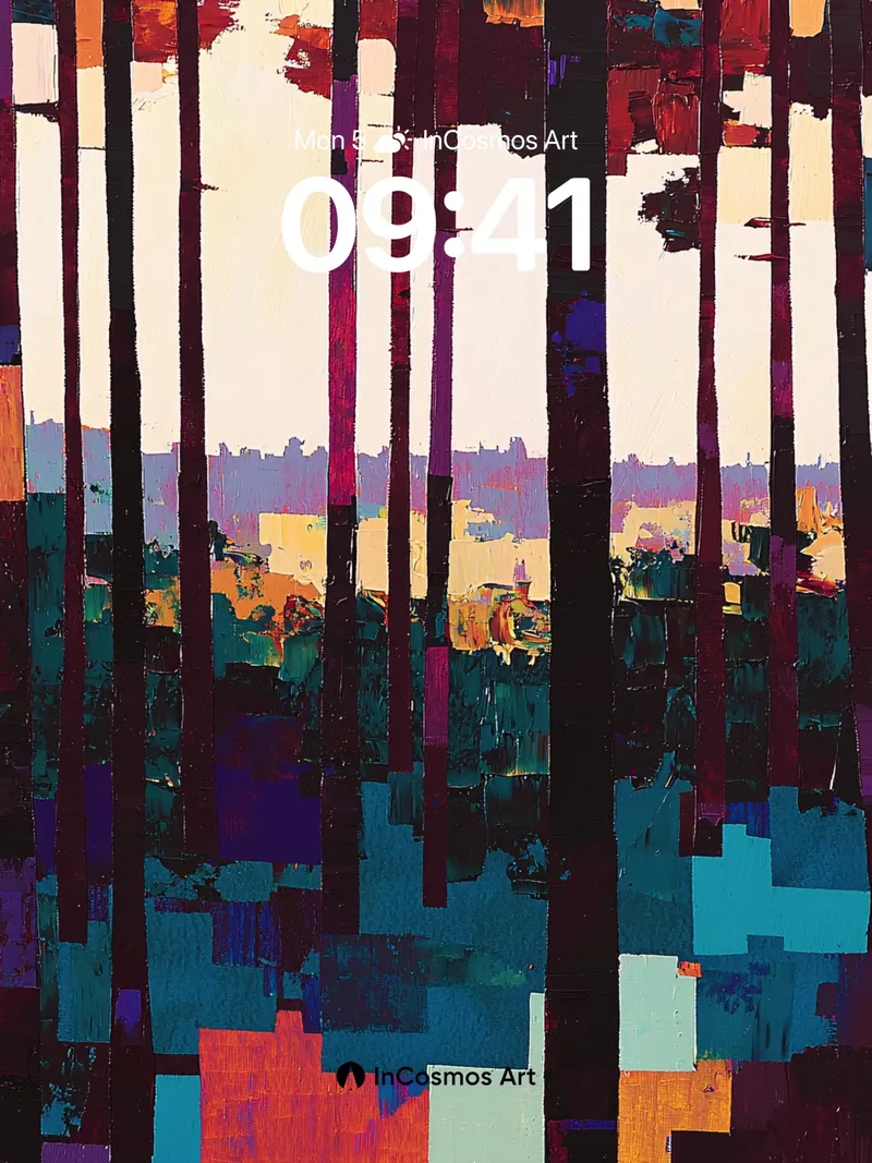 Nocturnal Forest Wallpaper with Pixelated Light