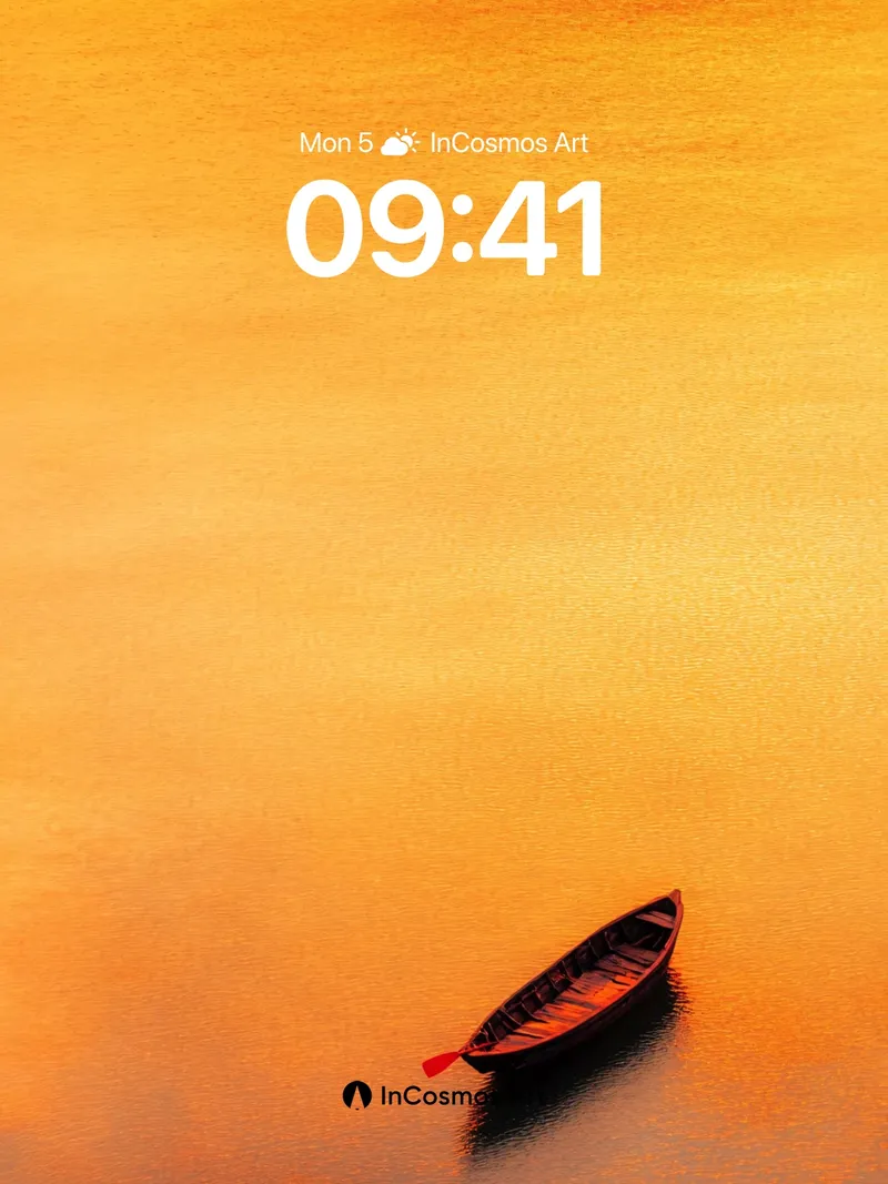 Serenity Boat Wallpaper with Golden Hush