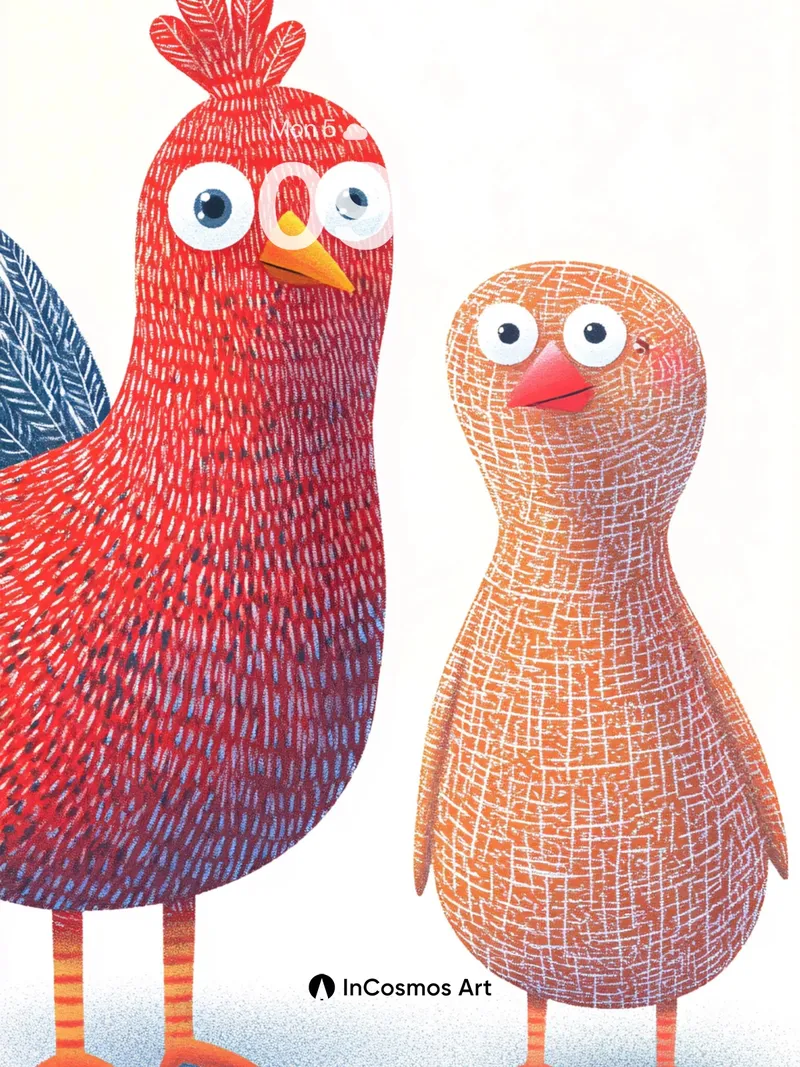 Playful Textured Wallpaper with Feathered Friends