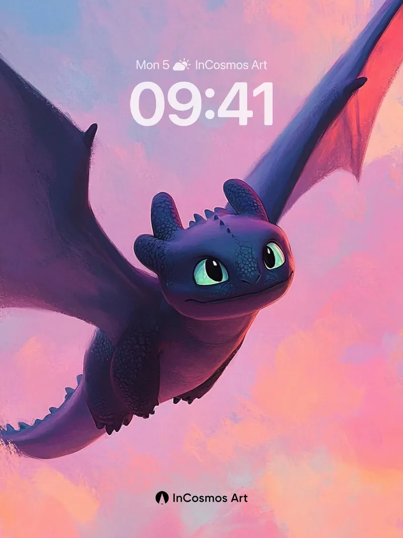 Ethereal Flight Wallpaper with Dragon's Gaze