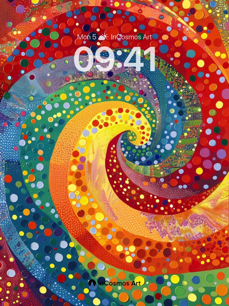 Swirling Galaxy Wallpaper with Polka Dot Alchemy