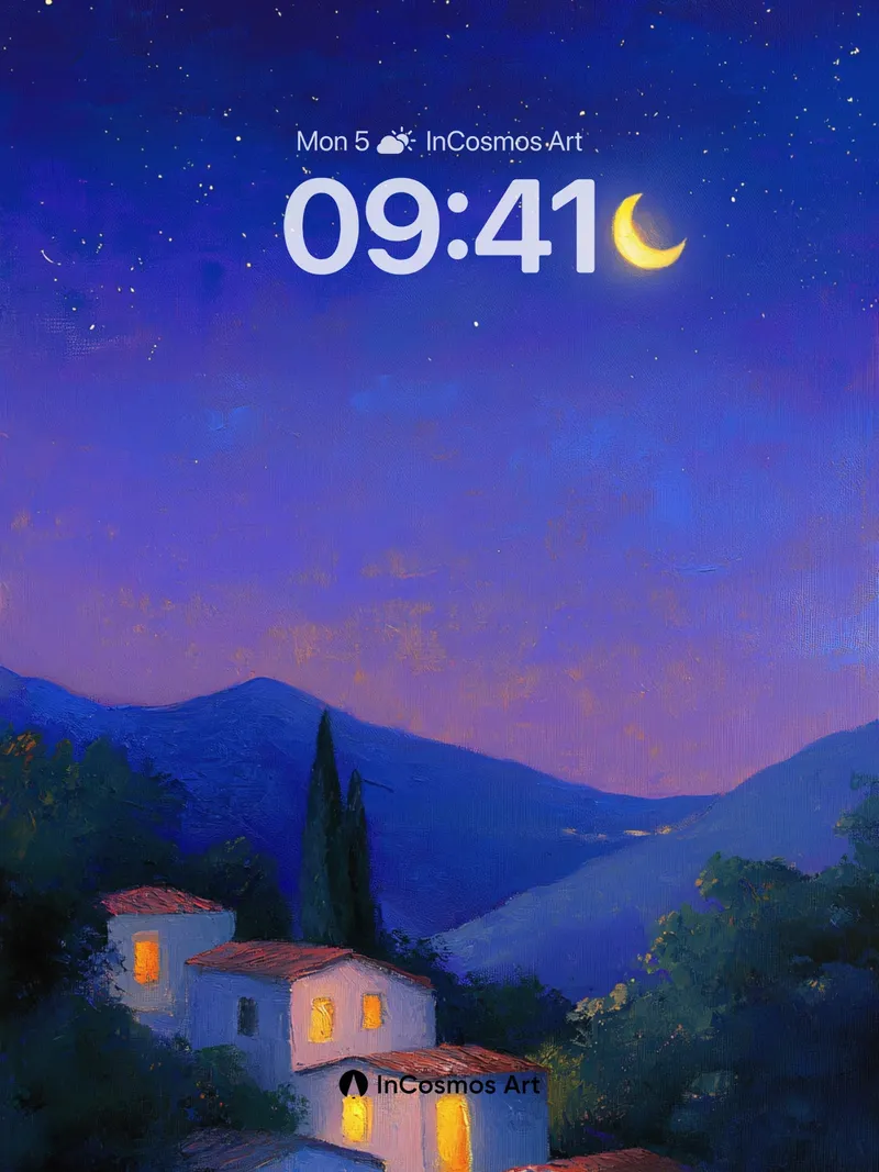 Crescent Hush Wallpaper with Whispering Stones