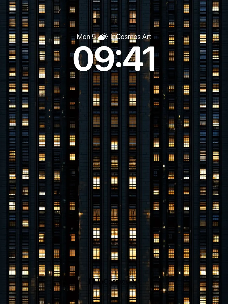 Nocturnal Grid Wallpaper with Warm Light Veins