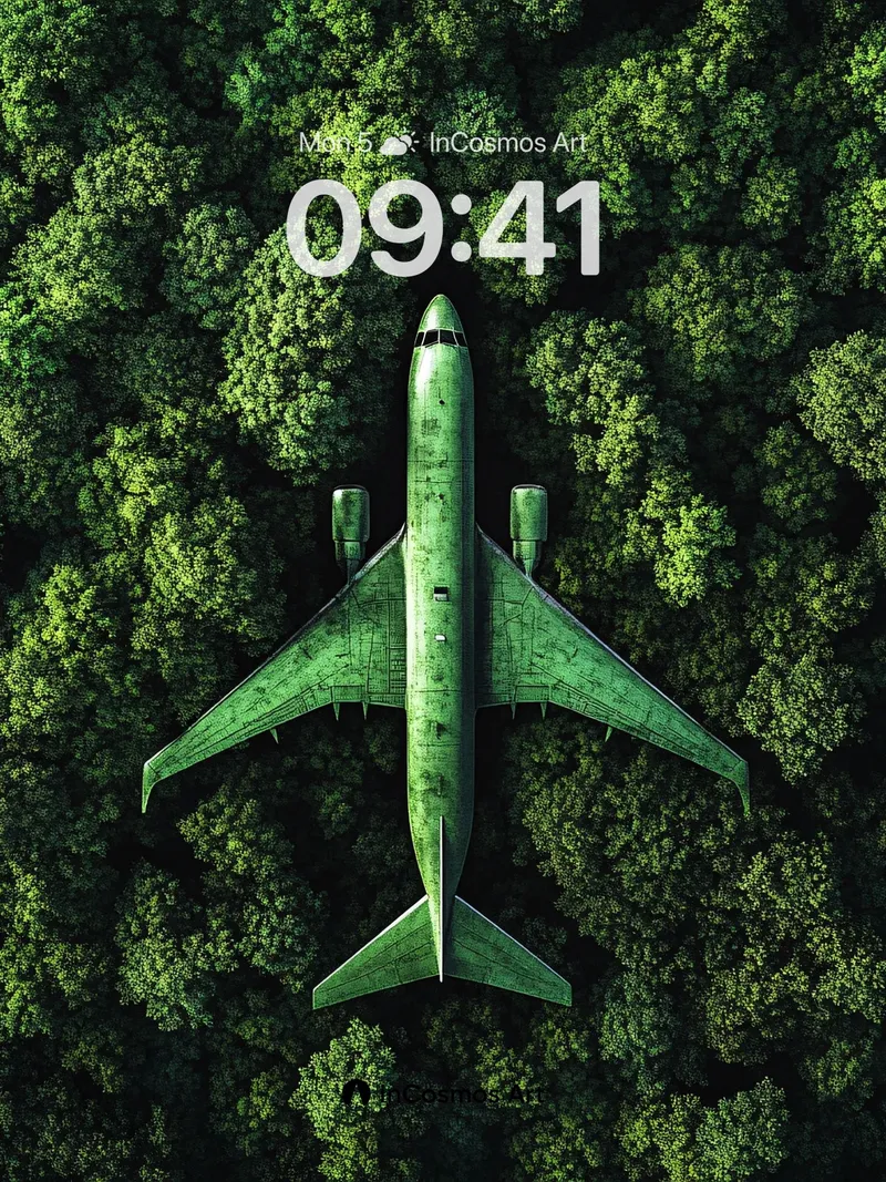 Emerald Flight Wallpaper with Forest Veil