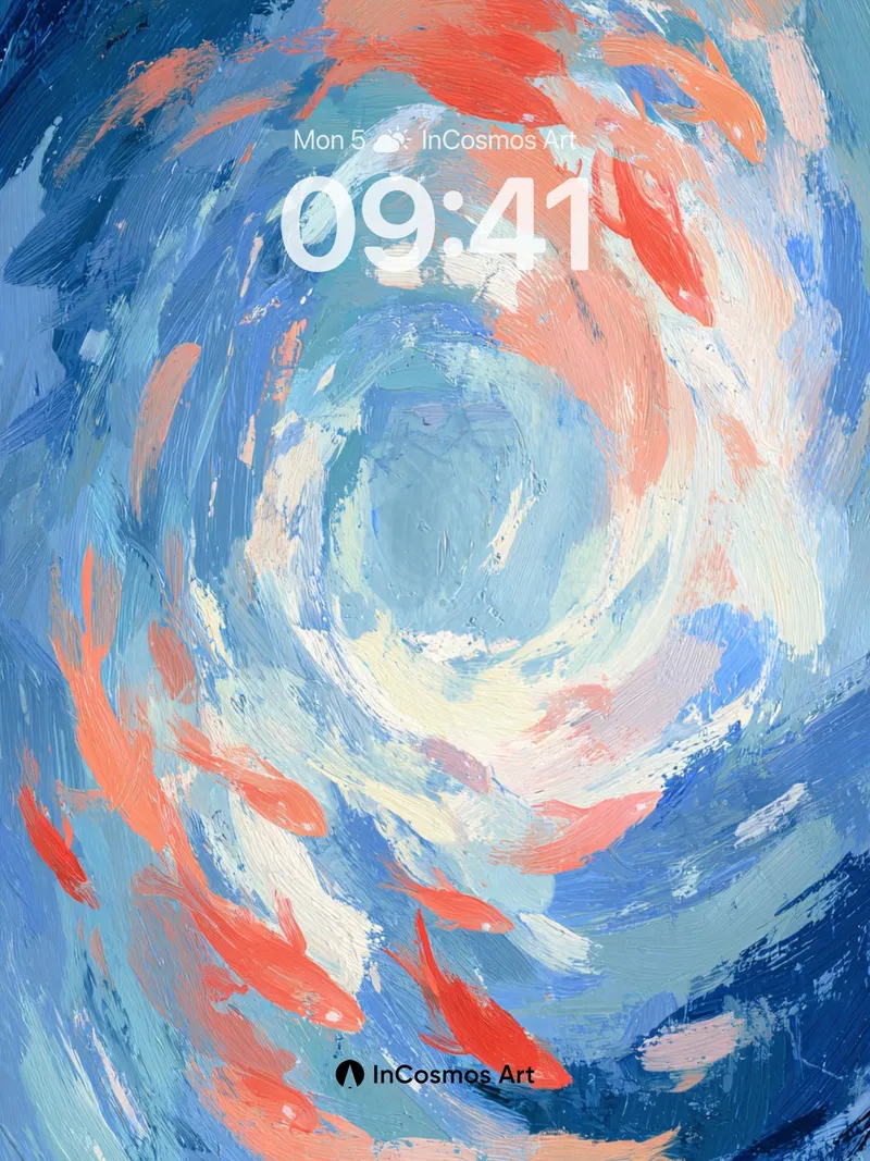 Whirlpool Koi Wallpaper with Swirling Depths