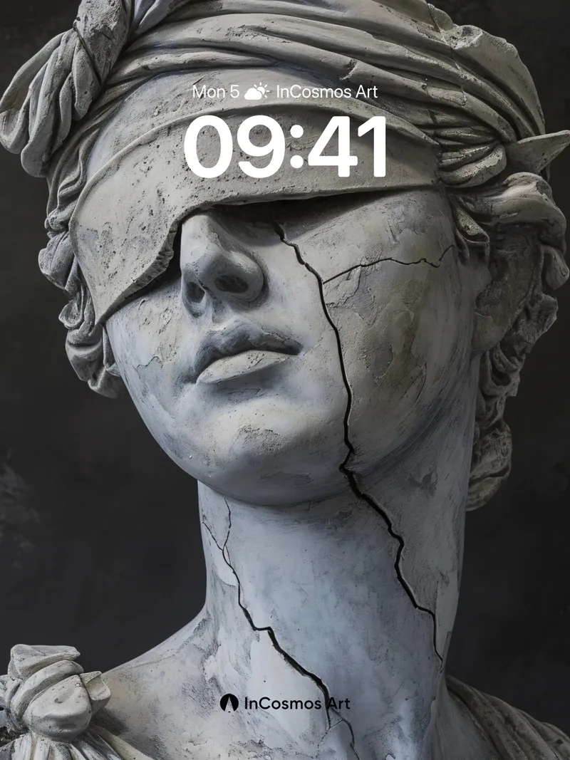 Fractured Silence Wallpaper with Blindfolded Grace