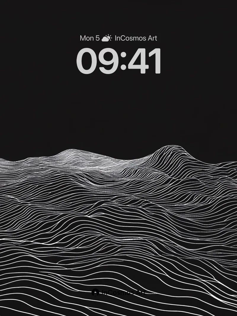 Silent Currents Wallpaper with Luminous Lines