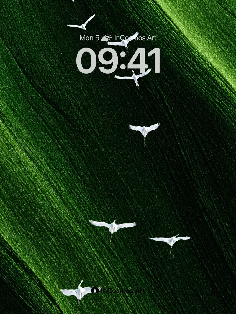 Serenity Flight Wallpaper with Emerald Veins