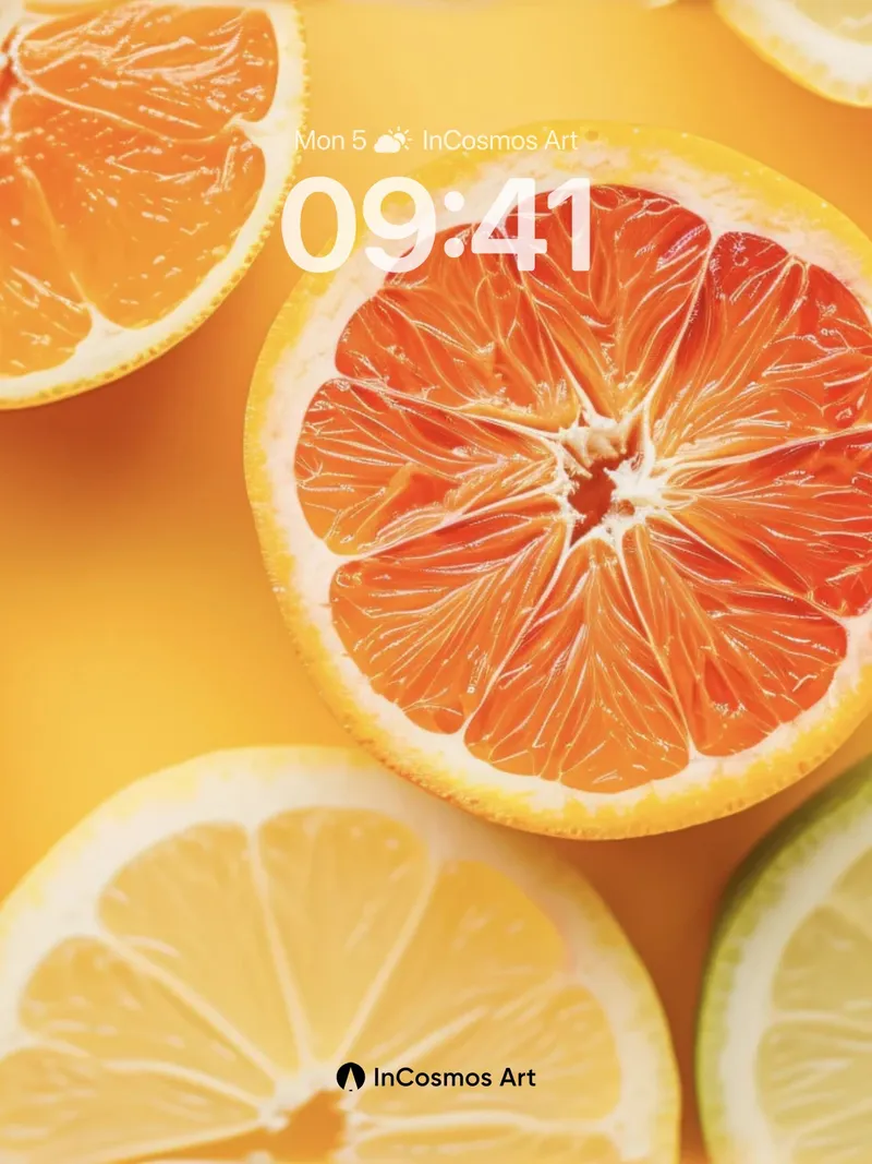 Citrus Burst Wallpaper with Sunlit Slices