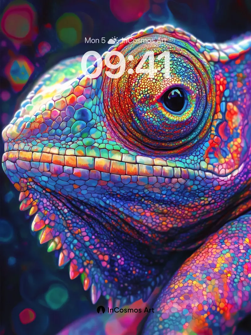 Chameleon Mirage Wallpaper with Electric Scales