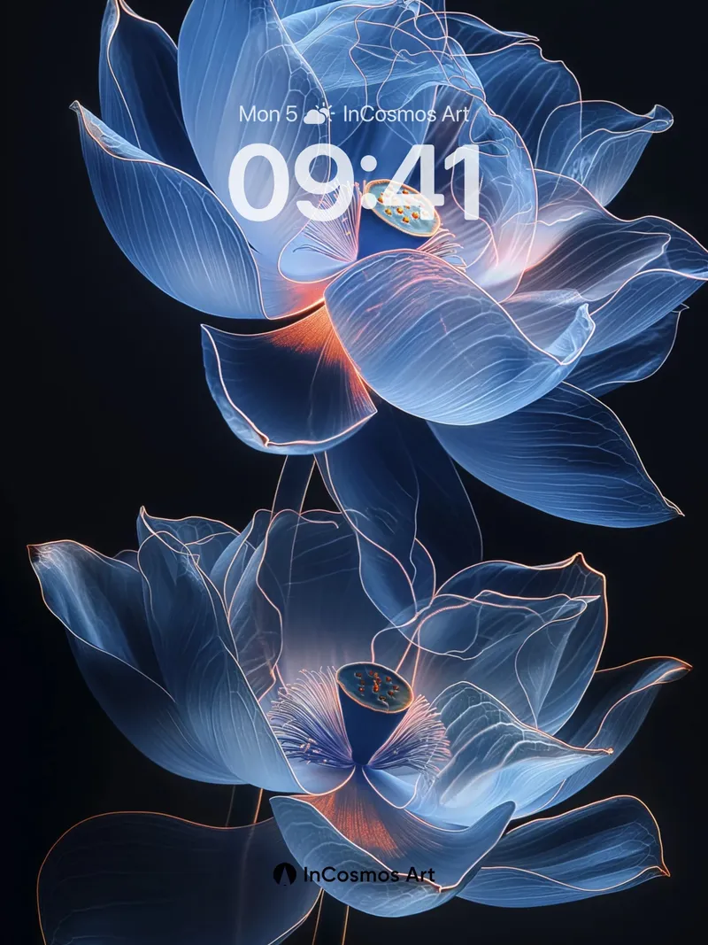 Luminous Bloom Wallpaper with Ethereal Veins