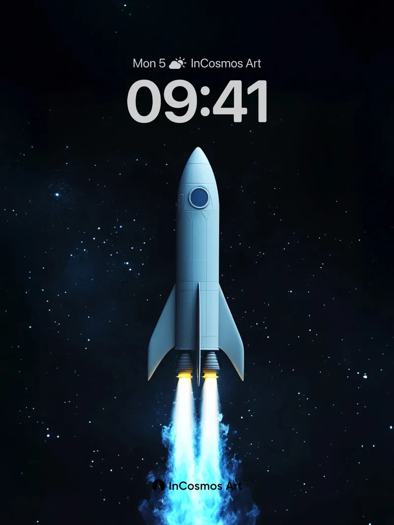 Cosmic Ascent Wallpaper with Electric Trails