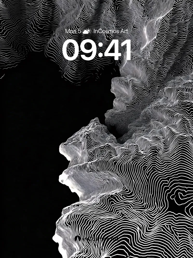 Silent Contour Wallpaper with Topographic Echoes