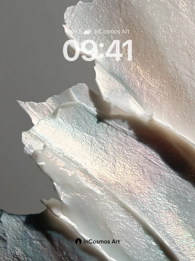 Iridescent Feather Wallpaper with Soft Light Trails