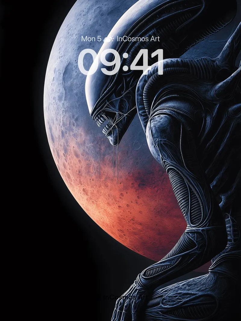 Silent Sentinel Wallpaper with Cosmic Shadow