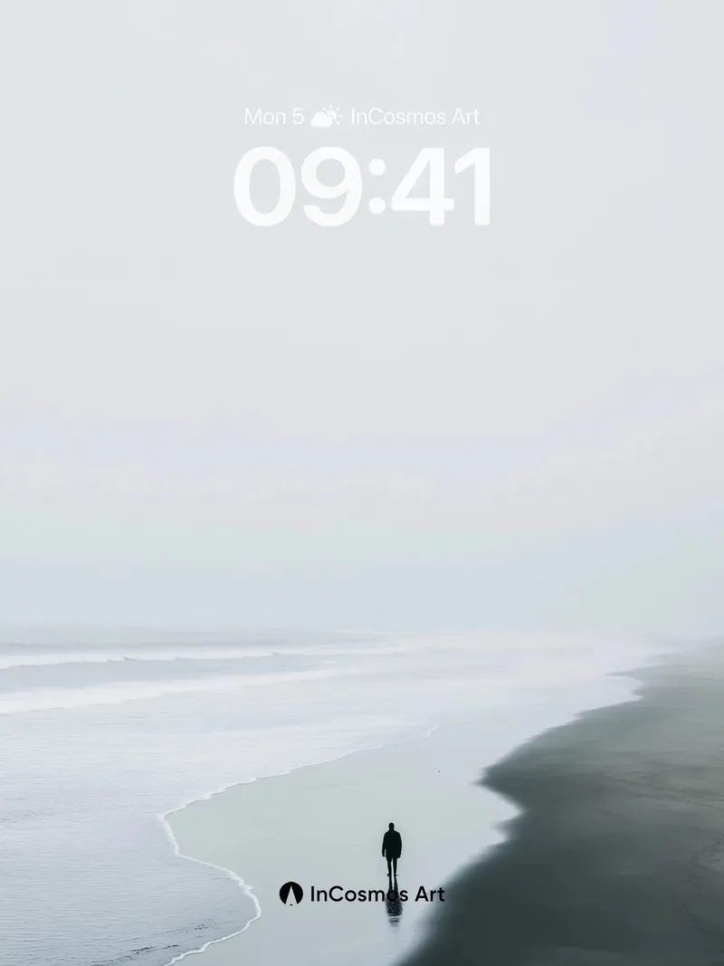 Solitary Horizon Wallpaper with Misty Edge