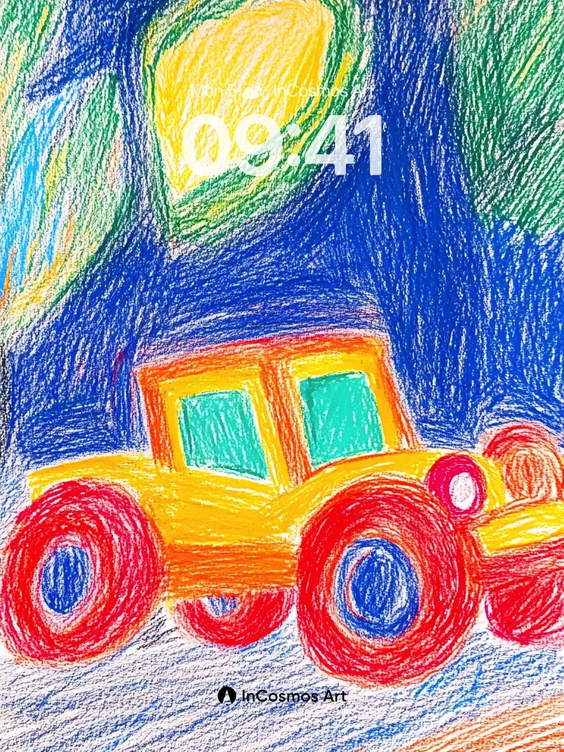 Whimsical Adventure Wallpaper with Crayon Dreams