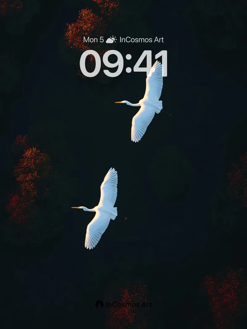 Silent Flight Wallpaper with Autumn Canopy