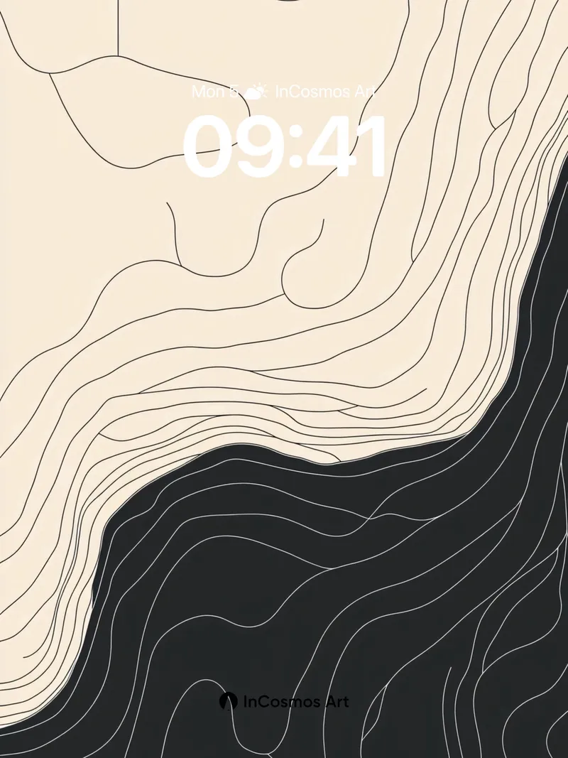 Serenity Contour Wallpaper with Topographic Flow