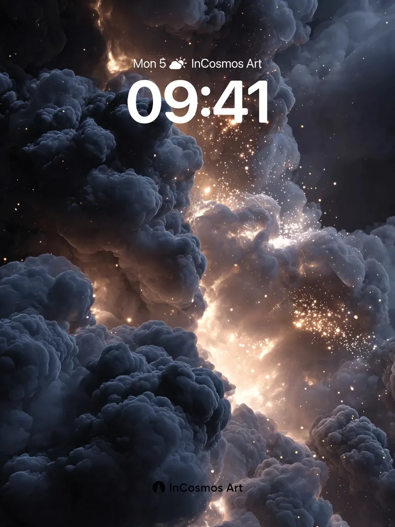 Cosmic Storm Wallpaper with Starlit Veils