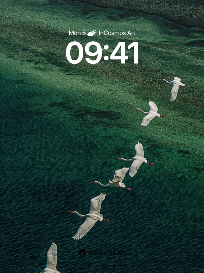 Serenity Flight Wallpaper with Aquatic Depths