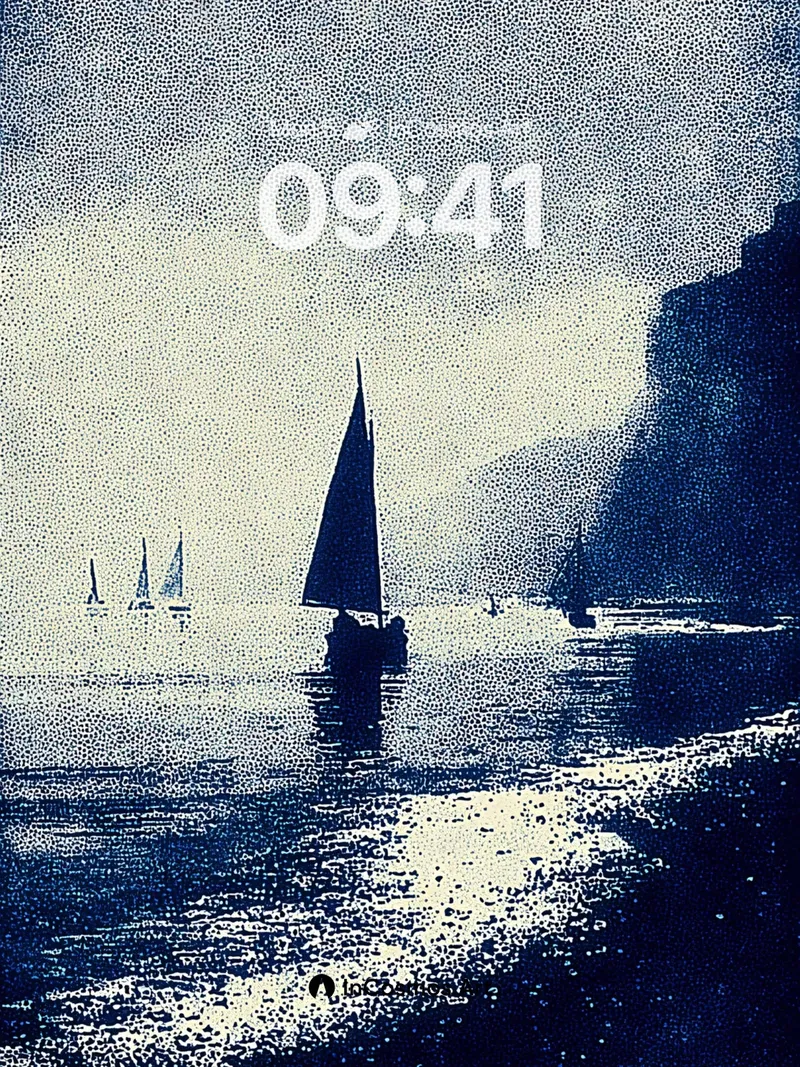 Sail Shadow Wallpaper with Moonlit Water