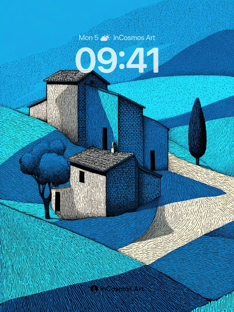 Cobalt Hush Wallpaper with Stone Whispers