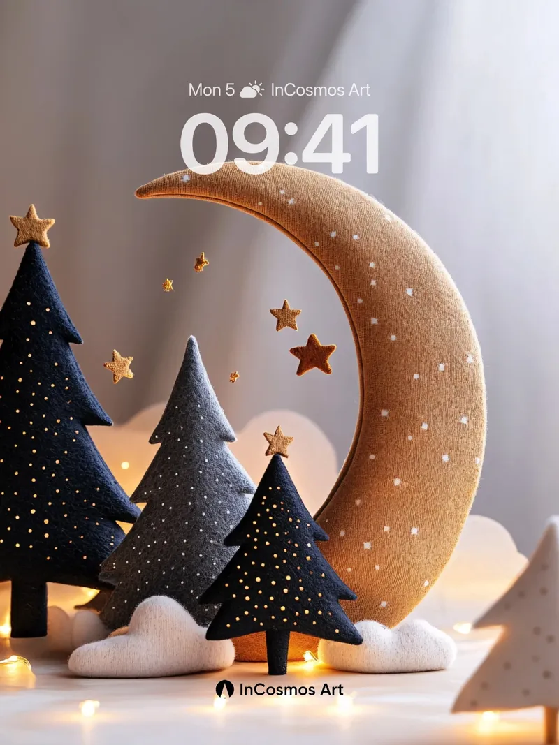 Starry Velvet Wallpaper with Moonlit Forest