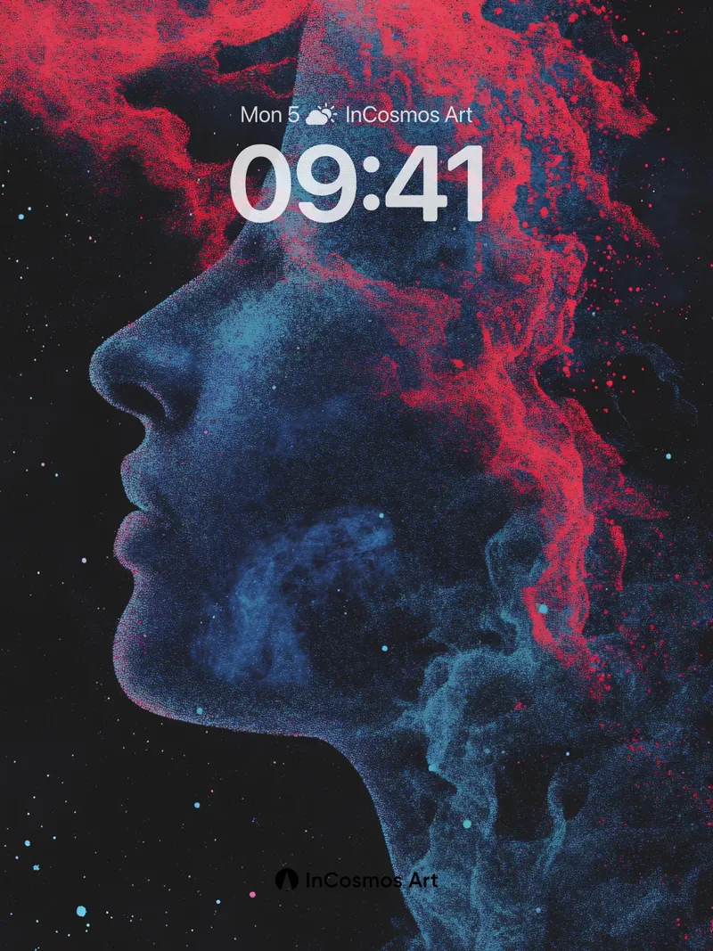Cosmic Silhouette Wallpaper with Nebula Veil
