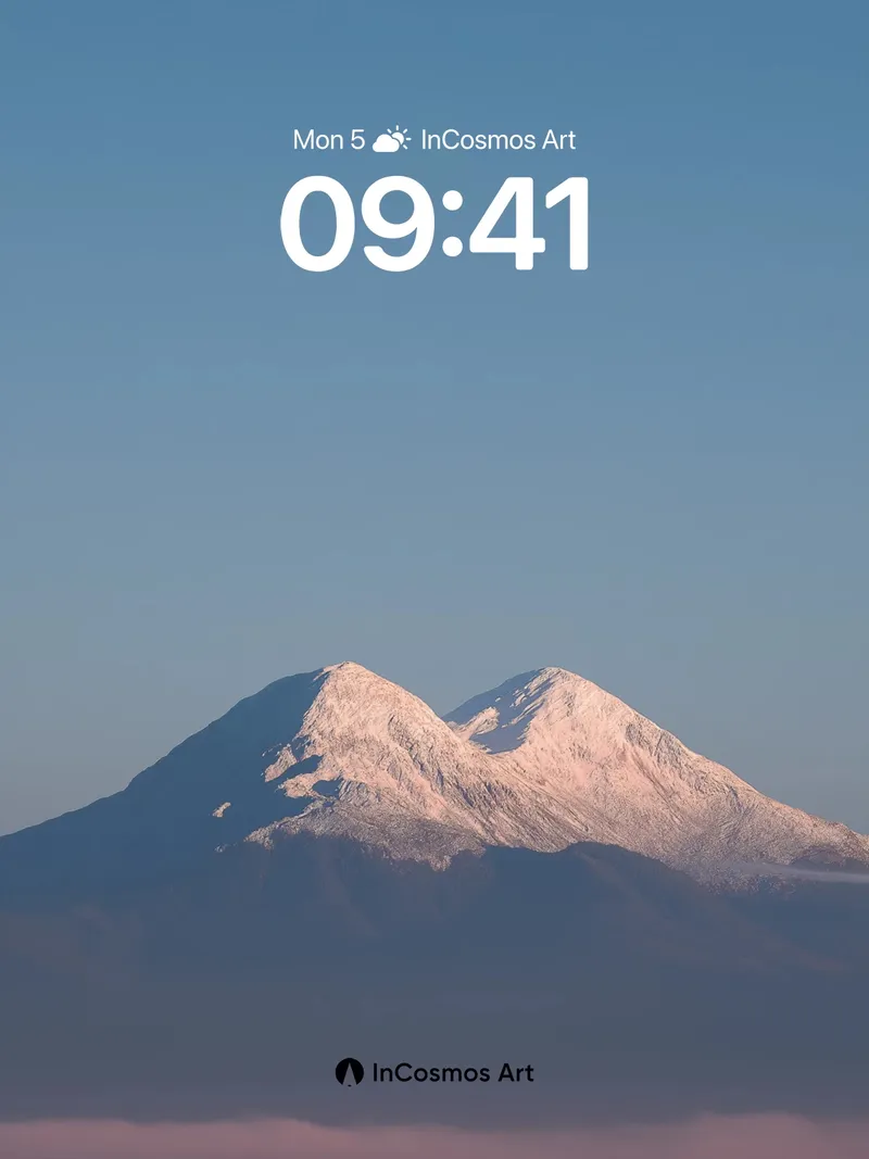 Serenity Peak Wallpaper with Frost-etched Light