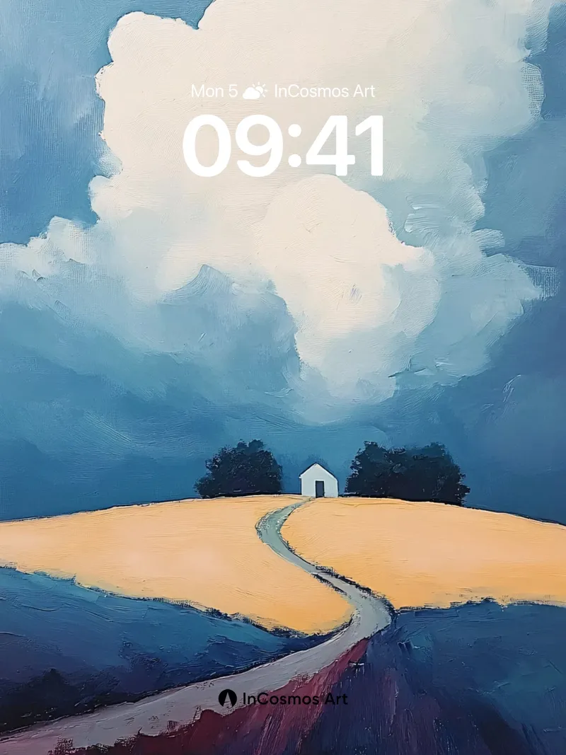 Serenity Path Wallpaper with Whispering Clouds