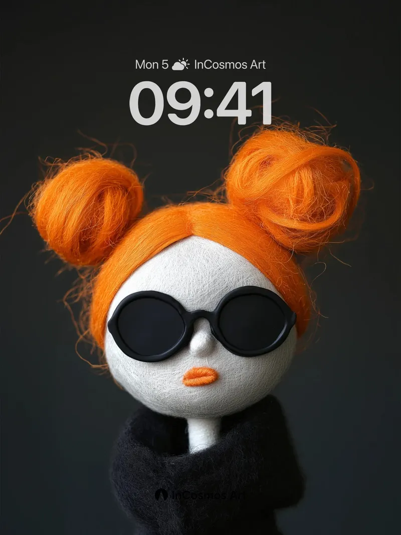 Whimsical Orange Buns Wallpaper with Velvet Shadows